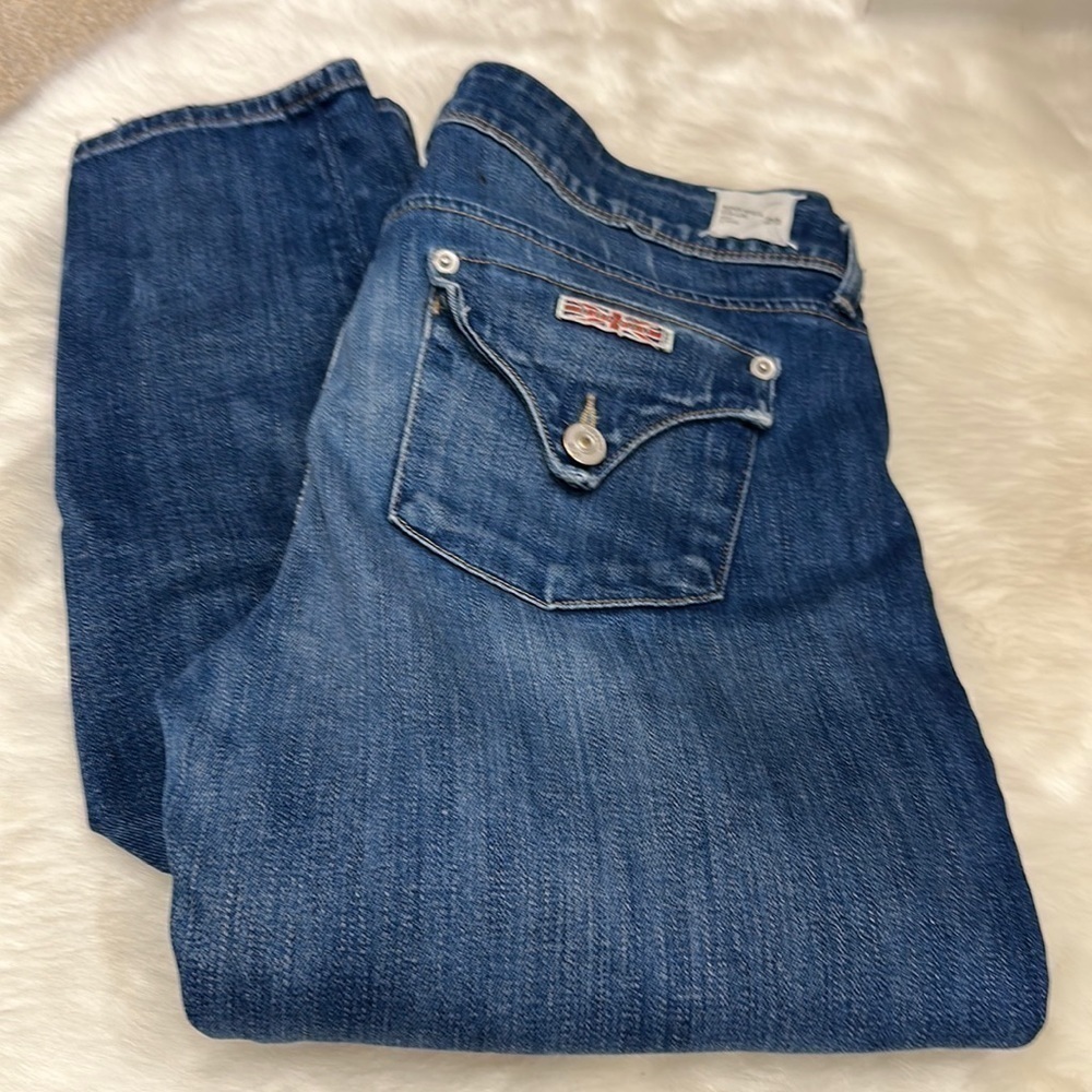 Hudson super model Colin skinny Jean size 28 one button missing and paint stains
